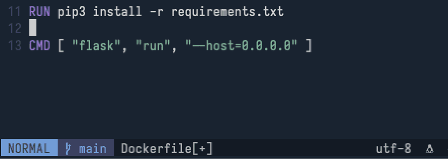 Dockerfile with flask cmd and host ip solution