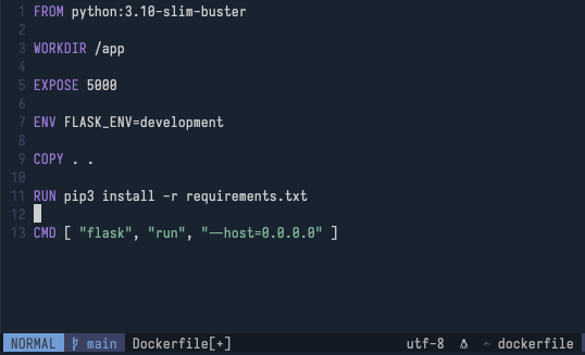 working Dockerfile